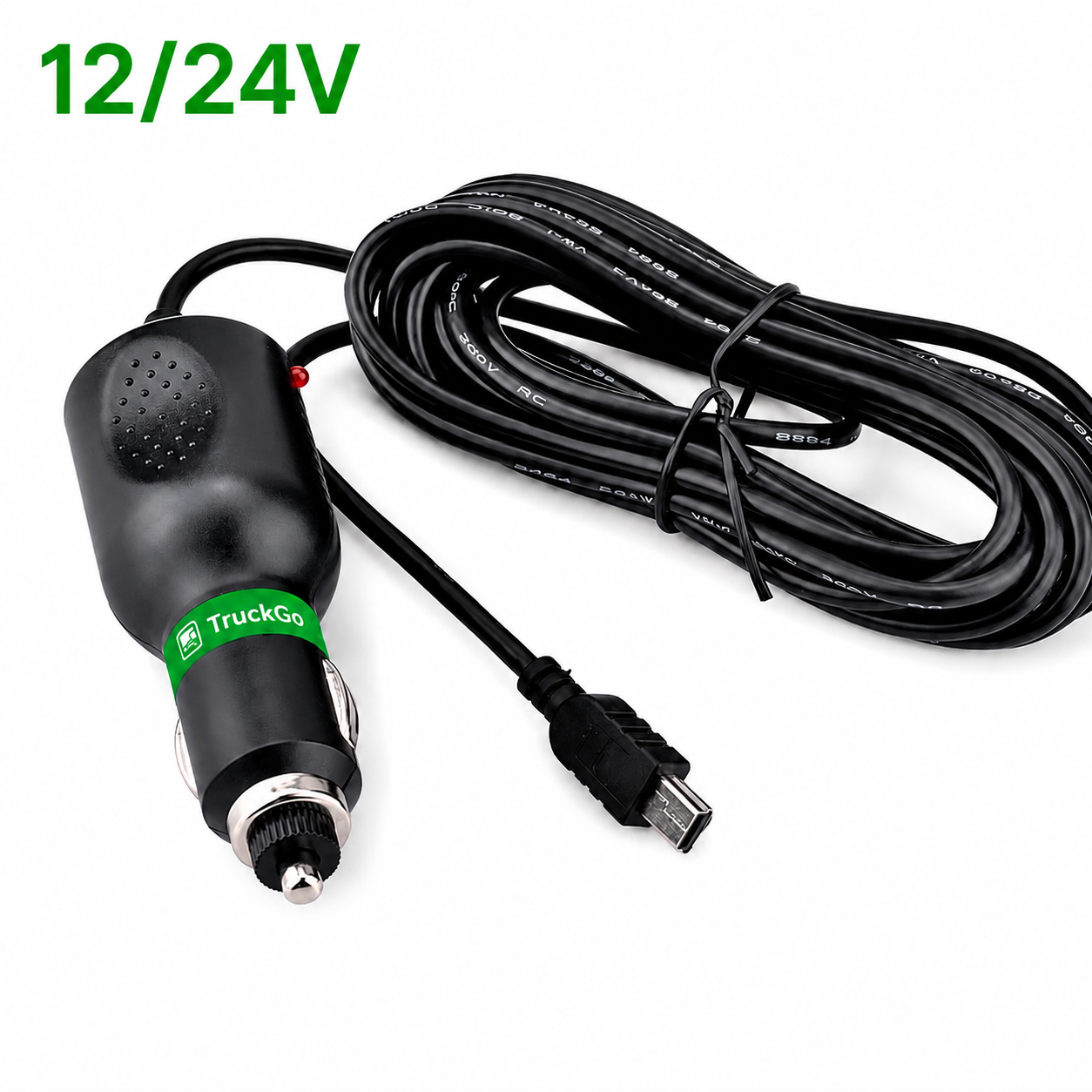 Cargador Mini USB 12V/24V para Camión – Compatible con GPS WinCE y Dispositivos con Mini USB