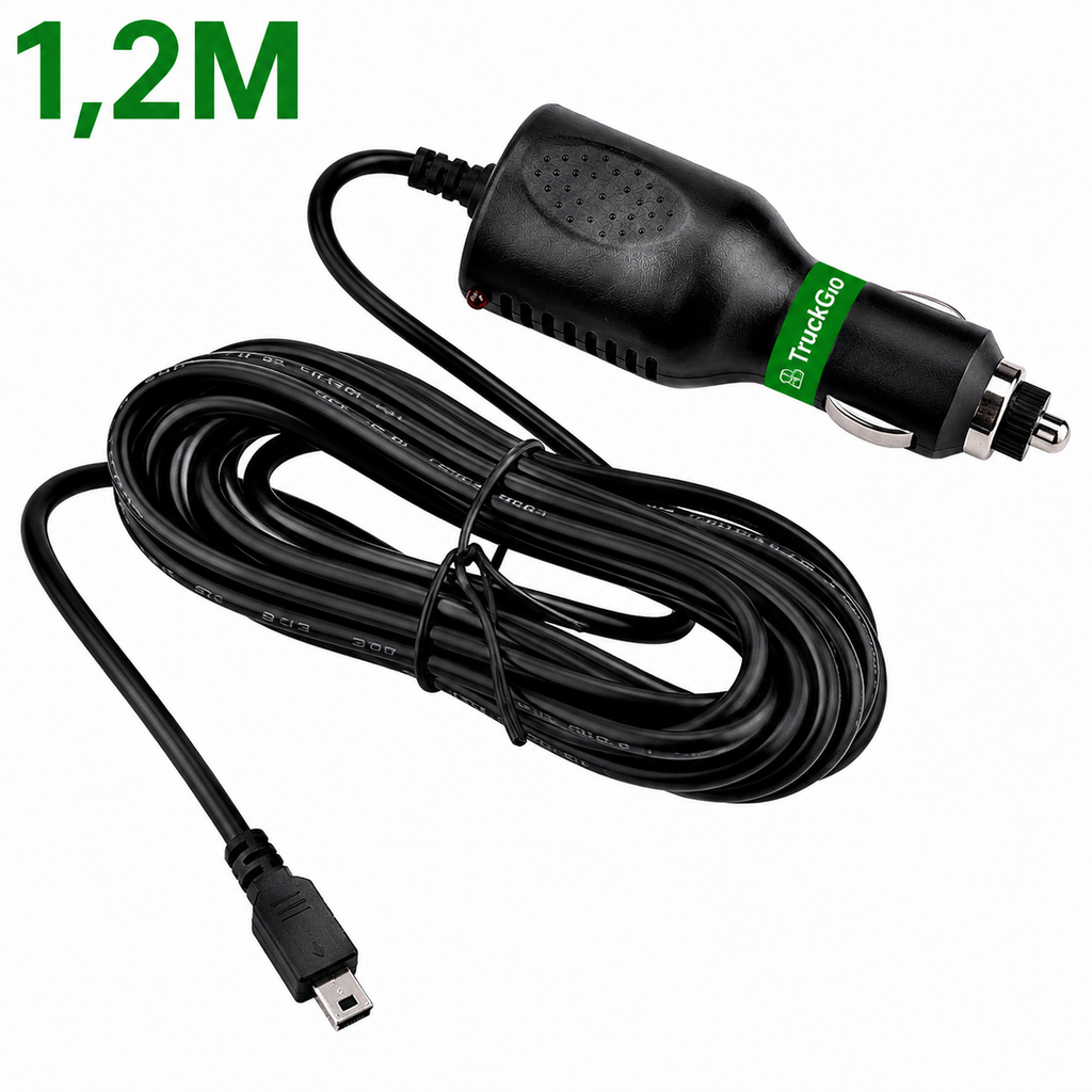 Cargador Mini USB 12V/24V para Camión – Compatible con GPS WinCE y Dispositivos con Mini USB